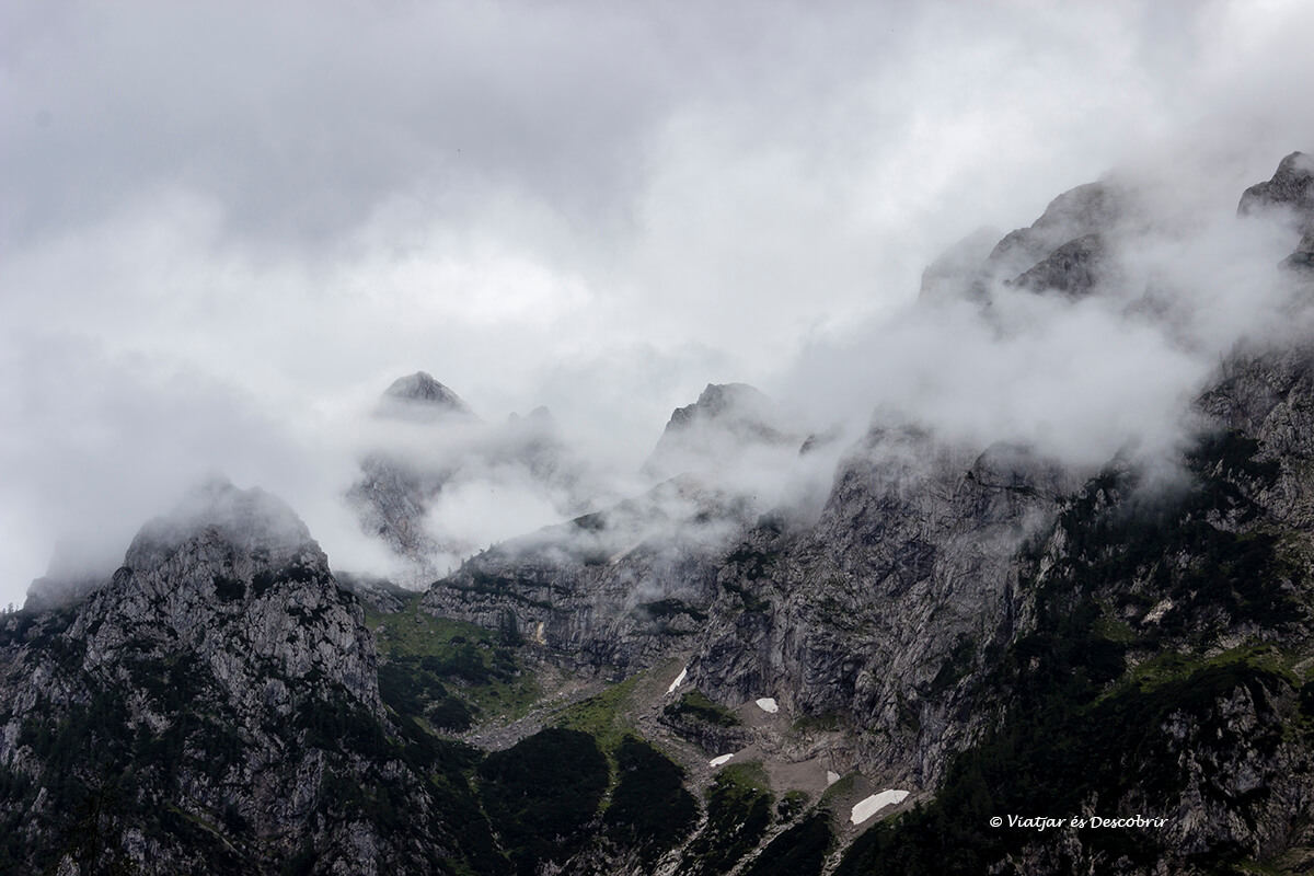 las montañas de logarska dolina repletas de niebla