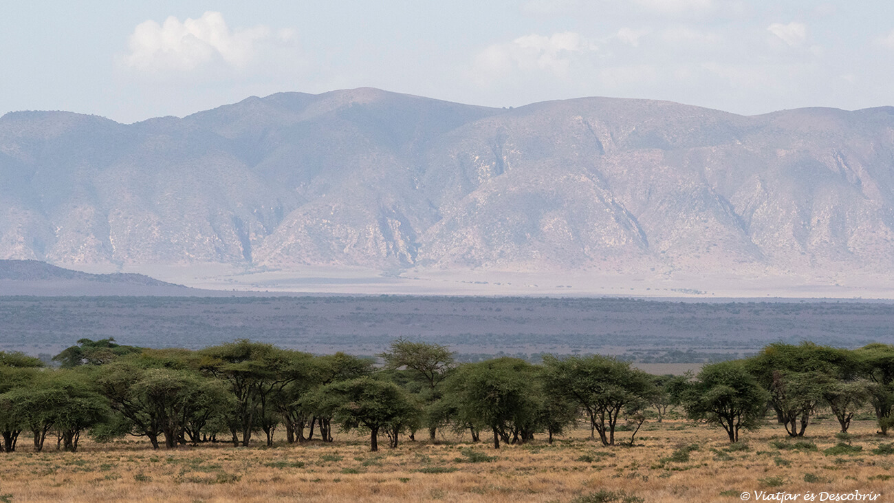 paisajes del largo trayecto en coche para llegar al Serengueti y hacer uno de los safaris más auténticos y emocionantes en Tanzania