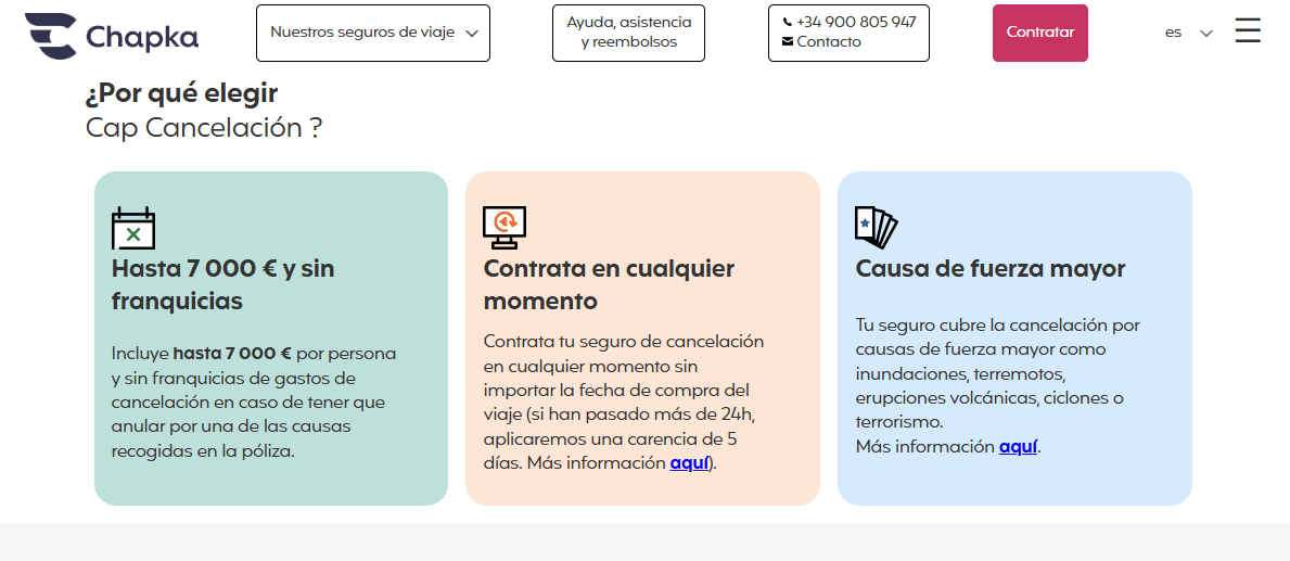 resumen visual de las condicionales del seguro de chapka