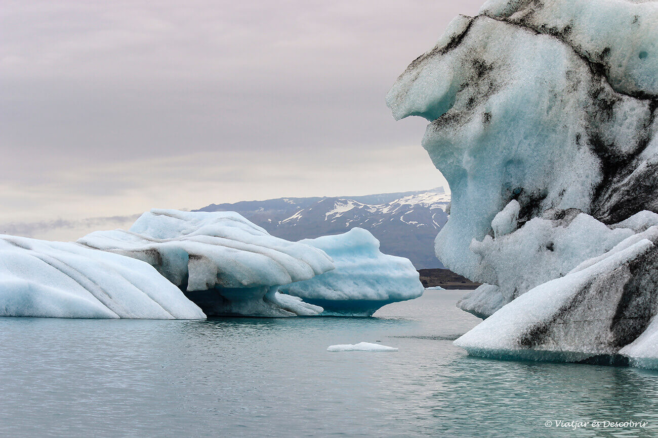 fotografía de los icebergs del lago jokulsarlon