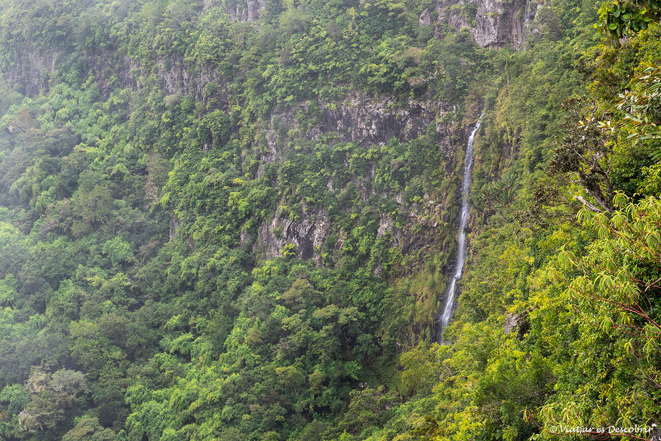 una cascada en el interior de mauricio y un ejemplo de la diversidad de paisajes que hace que sea un destino muy interesante
