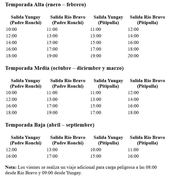 horarios de la barcaza de la carretera austral que une caleta yungay con caleta gonzalo