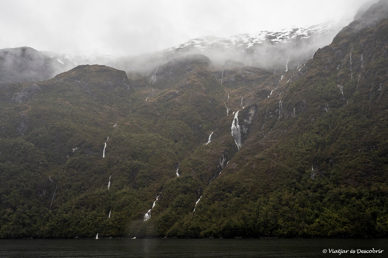 paisaje de parques nacionales de la Patagonia en el recorrido por los fiordos de Caleta Yungay hasta Puerto Natales