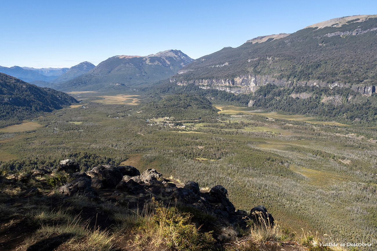 panorámica desde el mirador de la vall sobre Pampa Linda