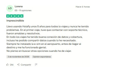 opinion viajero usando Holafly