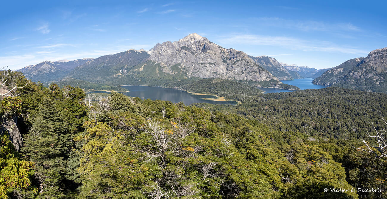 vista impresionante del paisaje desde lo alto del cerro Llao Llao