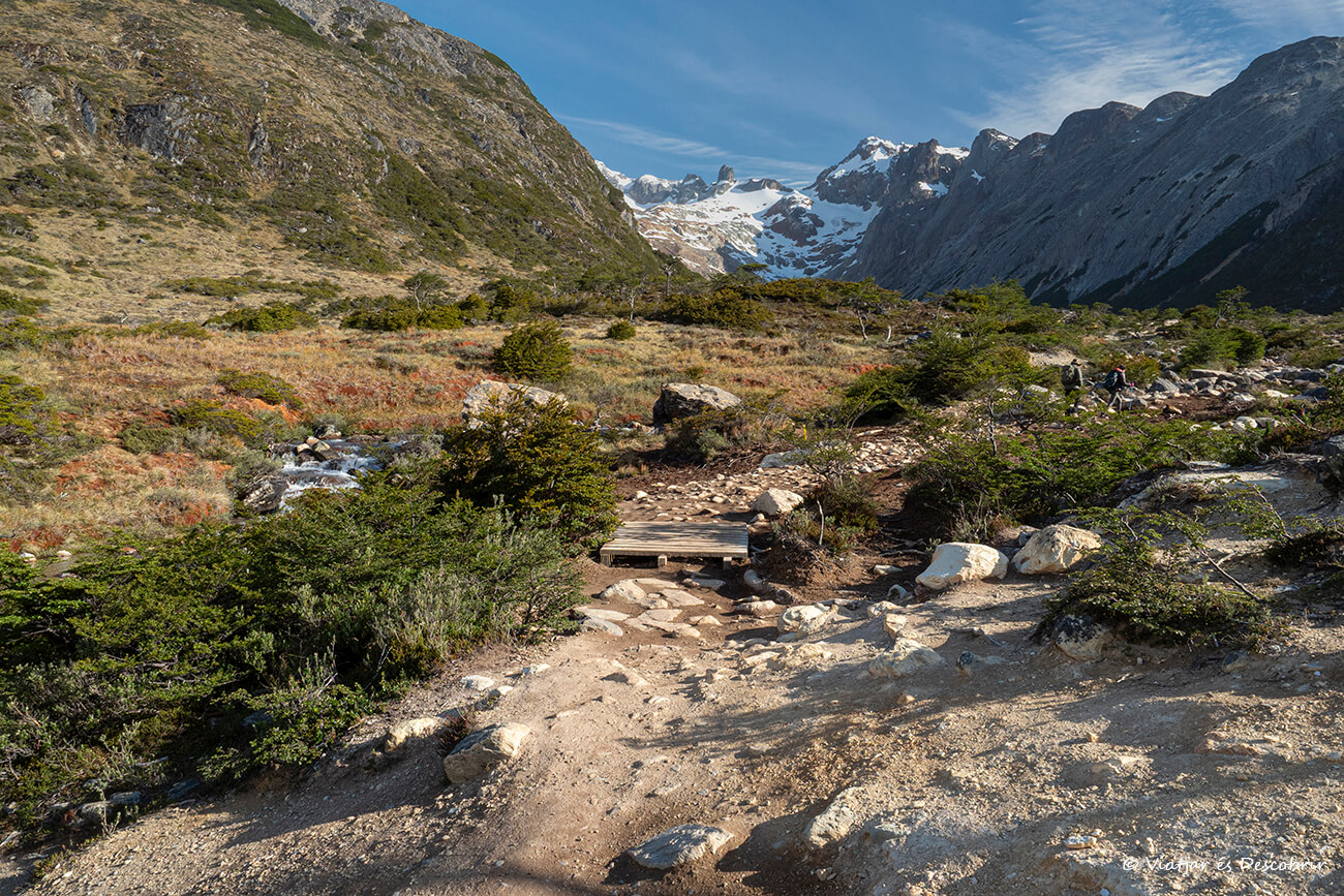 último tramo del trekking de la Laguna Esmeralda
