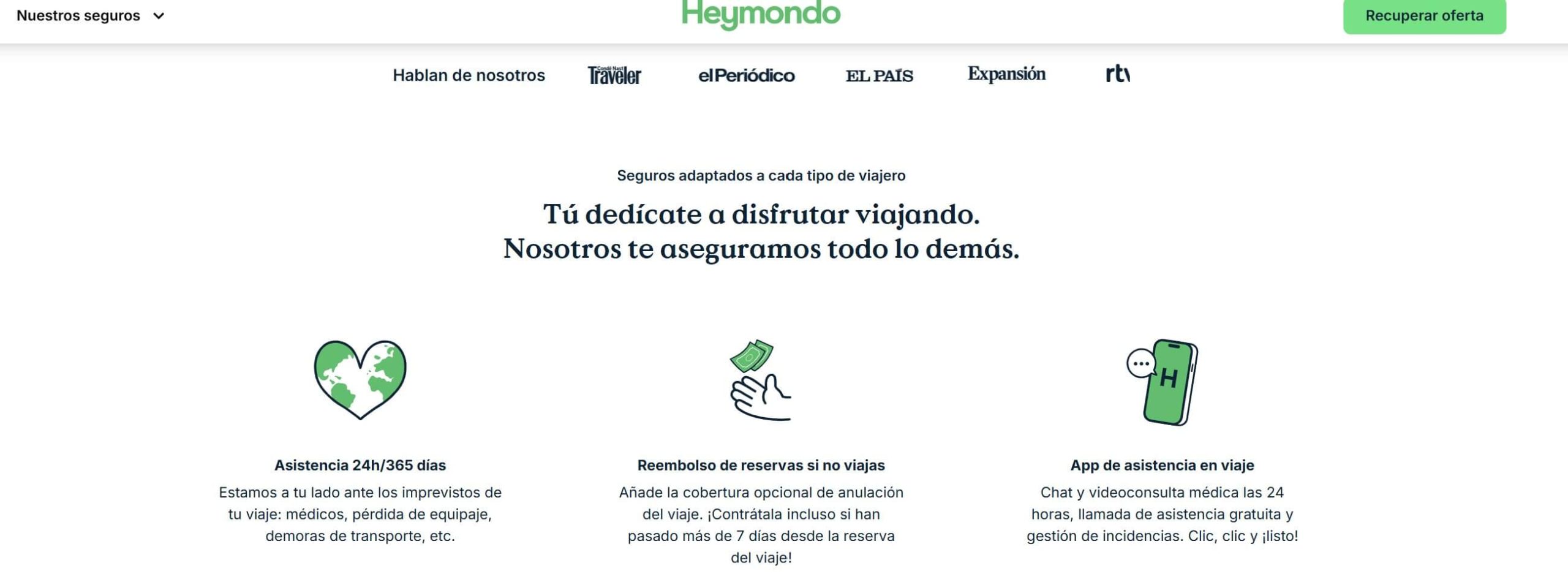condiciones y características del seguro de Heymondo como alternativa de seguro médico para una Working Holiday en Canadá